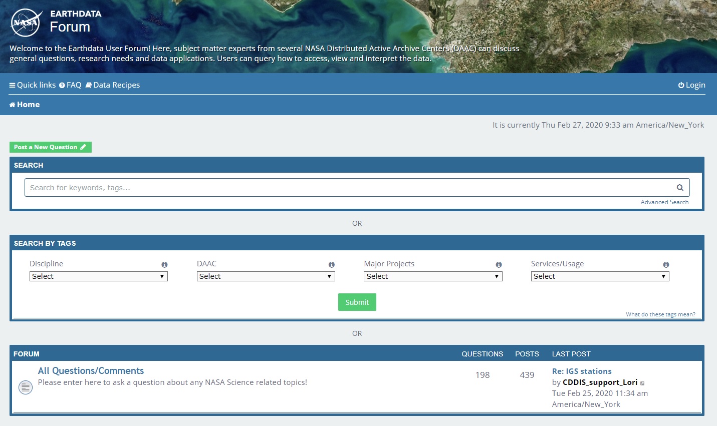 Earthdata Forum Screenshot