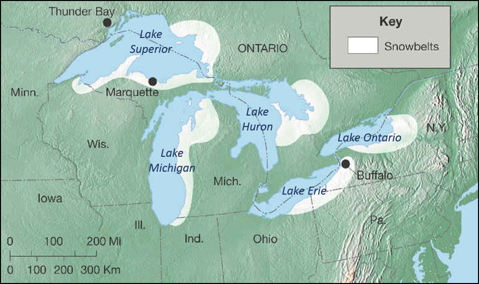 What causes lake-effect snow like Buffalo's extreme storms?