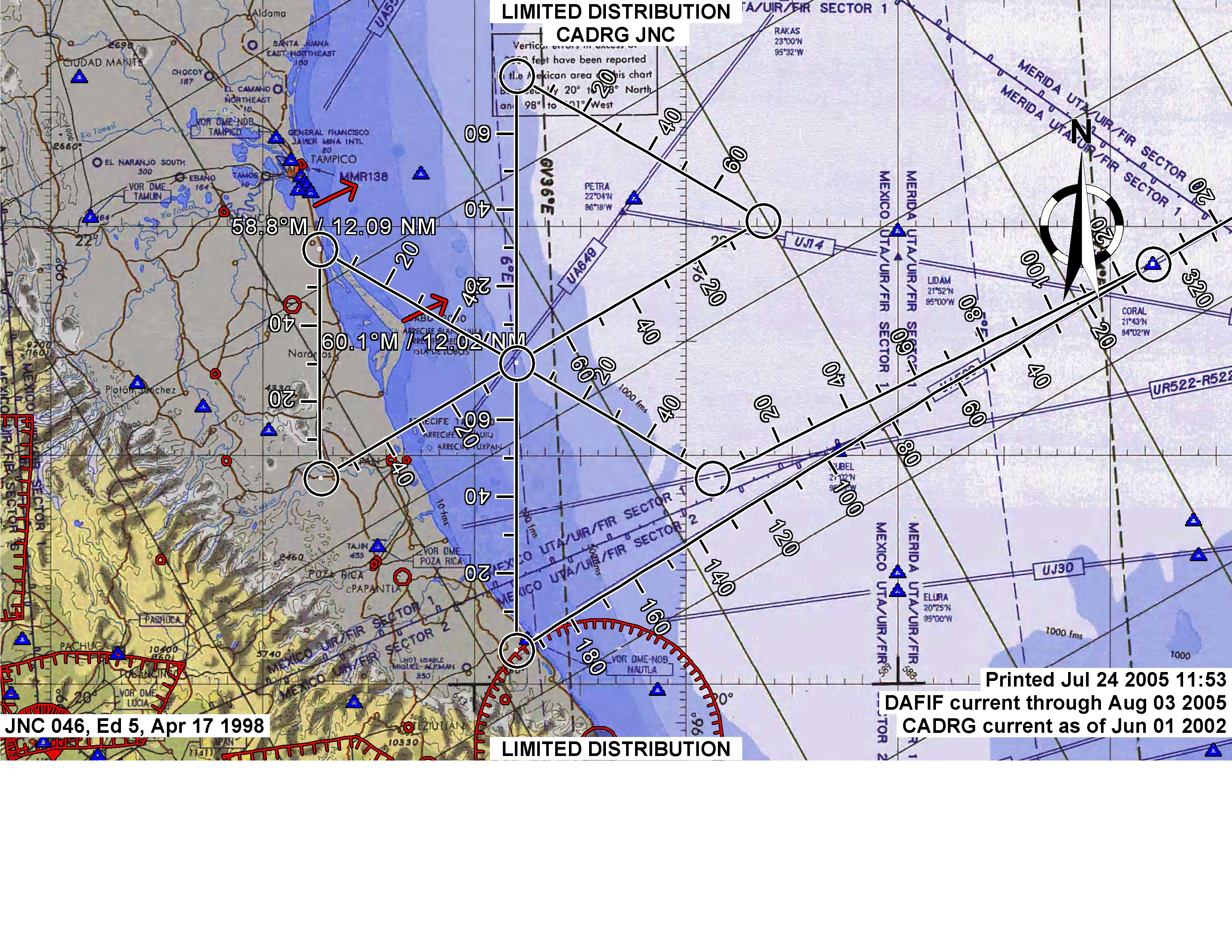 Figure 1. Proposed track of flight 20050724I.