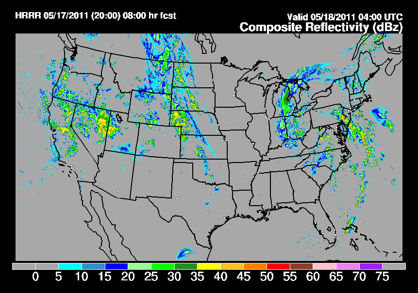 HRRR map of the United States 